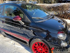 FIAT 500 Eyebrows - Carbon Fiber - Dark Red Candy